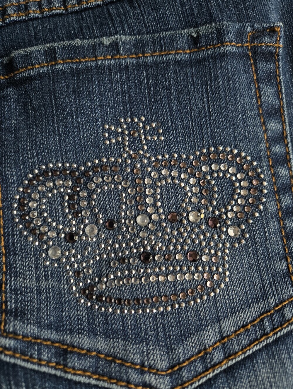 Y2k Rhinestone Crown Jeans - Picture 9 of 10